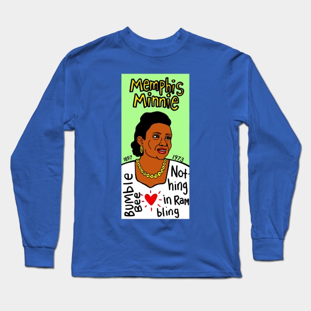 Memphis Minnie Long Sleeve T-Shirt by krusefolkart